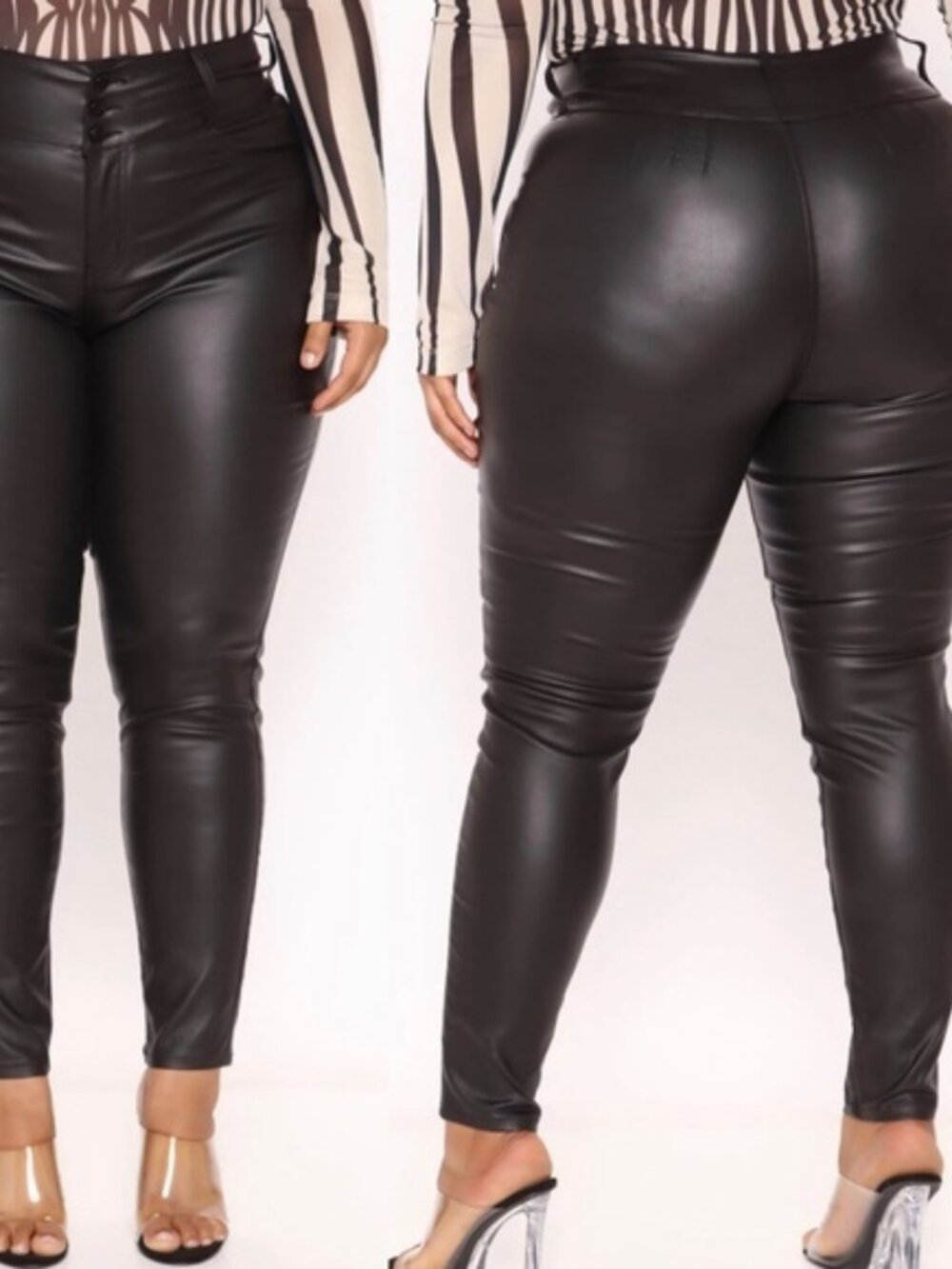 NEW Faux Leather Second Skin Stretchy High Rise Skinny Pants Size 11 NWT